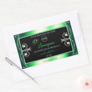 Luxury Emerald Green Black Product Label with Logo