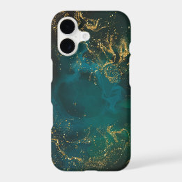 Luxury Emerald Green & Gold Abstract Marble