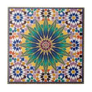 Luxury Emerald Green Moroccan Zellij Star Mosaic Tile