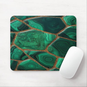 Luxury Emerald Malachite Green Marble Abstract Mouse Mat