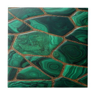 Luxury Emerald Malachite Green Marble Abstract Tile