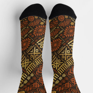 Luxury Ethnic African Pattern- shades of brown Socks