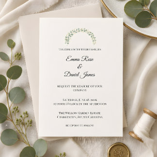 Luxury Eucalyptus Greenery Wedding Invitation