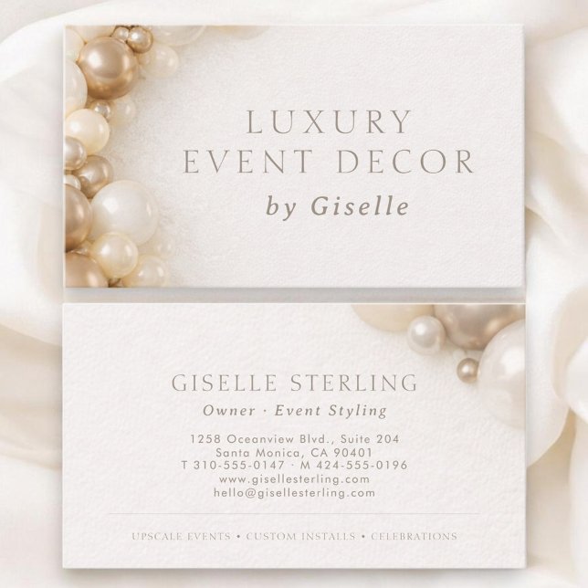 Luxury Event Decor Party Decorating Business Card (Creator Uploaded)