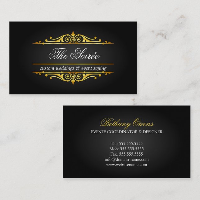 Luxury Event Planner Business Card (Front/Back)