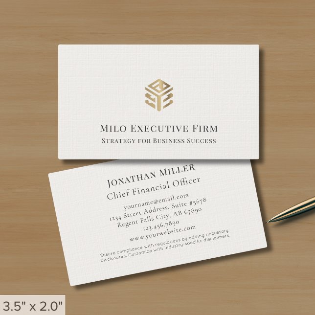 Luxury Executive Linen Business Card (Creator Uploaded)