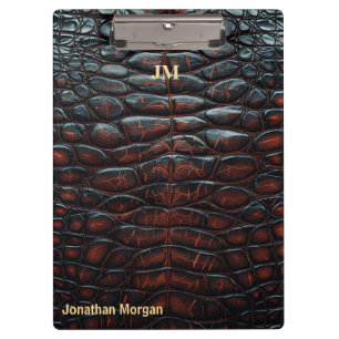 Luxury Executive Monogram Premium Leather Clipboard