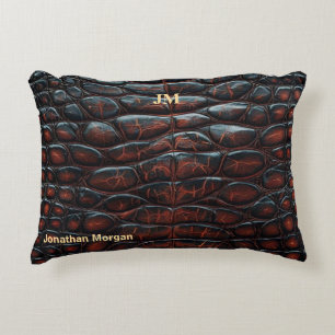 Luxury Executive Monogram Premium Leather Decorative Cushion