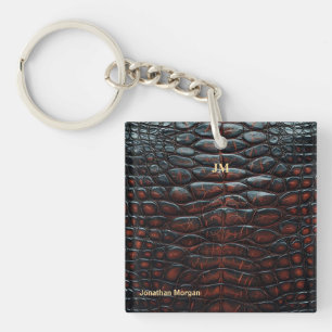 Luxury Executive Monogram Premium Leather Key Ring