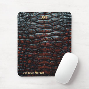 Luxury Executive Monogram Premium Leather Mouse Mat