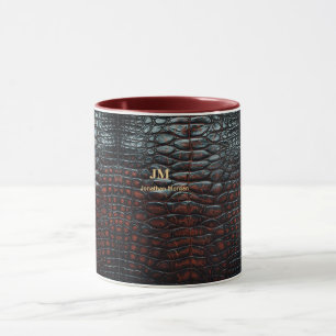 Luxury Executive Monogram Premium Leather Mug
