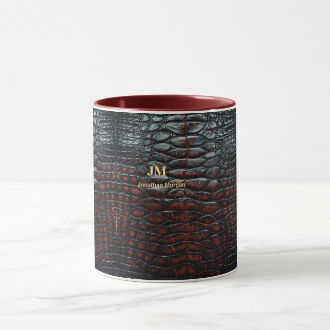 Luxury Executive Monogram Premium Leather  Mug (Center)