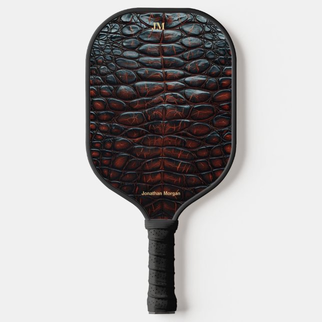 Luxury Executive Monogram Premium Leather  Pickleball Paddle (Front)