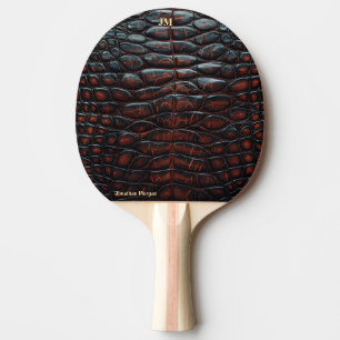 Luxury Executive Monogram Premium Leather Ping Pong Paddle