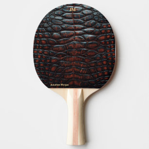 Luxury Executive Monogram Premium Leather Ping Pong Paddle
