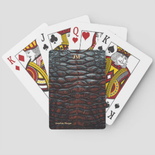 Luxury Executive Monogram Premium Leather Playing Cards