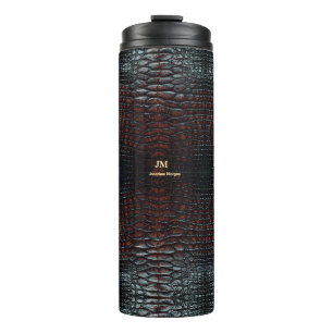 Luxury Executive Monogram Premium Leather Thermal Tumbler