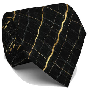 Luxury Executive Tie Black & Gold Marble
