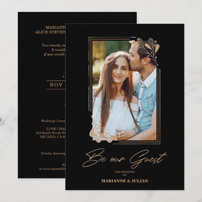 Luxury Fake Golden Branches Fancy Calligraphy (Front/Back)