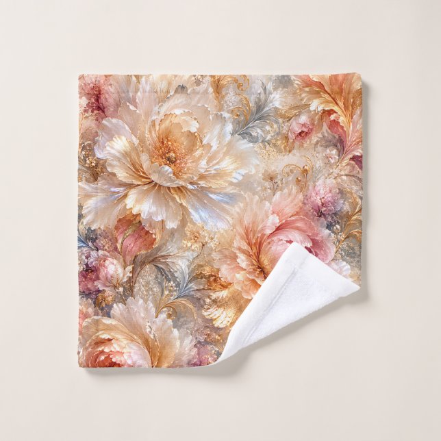 Luxury Fantasy Blooms Bath Towel Set (Wash Cloth)