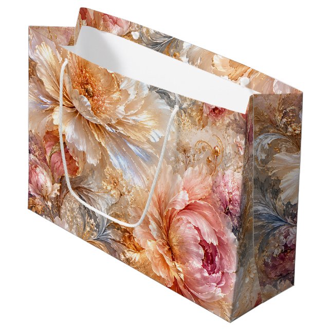 Luxury Fantasy Blooms Large Gift Bag (Front Angled)