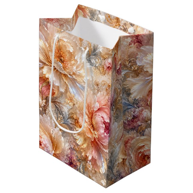 Luxury Fantasy Blooms Medium Gift Bag (Front Angled)