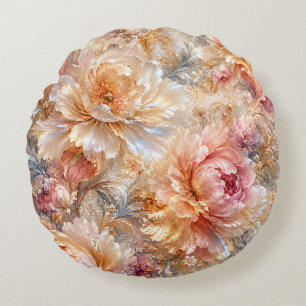 Luxury Fantasy Blooms Round Cushion