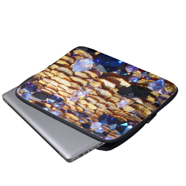 Luxury Fantasy Gemstone Abstract  Laptop Sleeve (Front Bottom)
