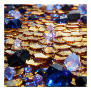 Luxury Fantasy Gemstone Abstract Poster
