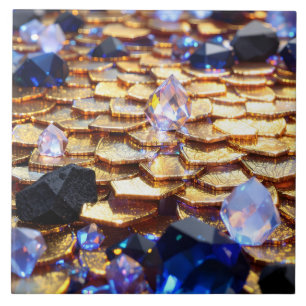 Luxury Fantasy Gemstone Abstract Tile