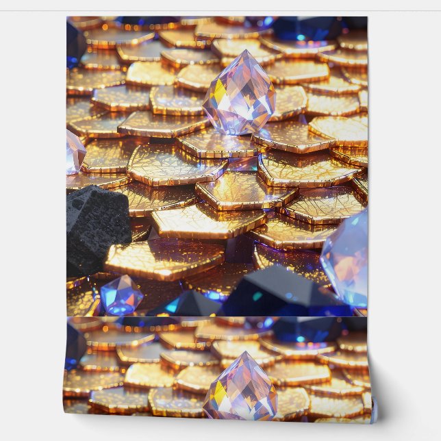 Luxury Fantasy Gemstone Abstract  Wallpaper (Unrolling)