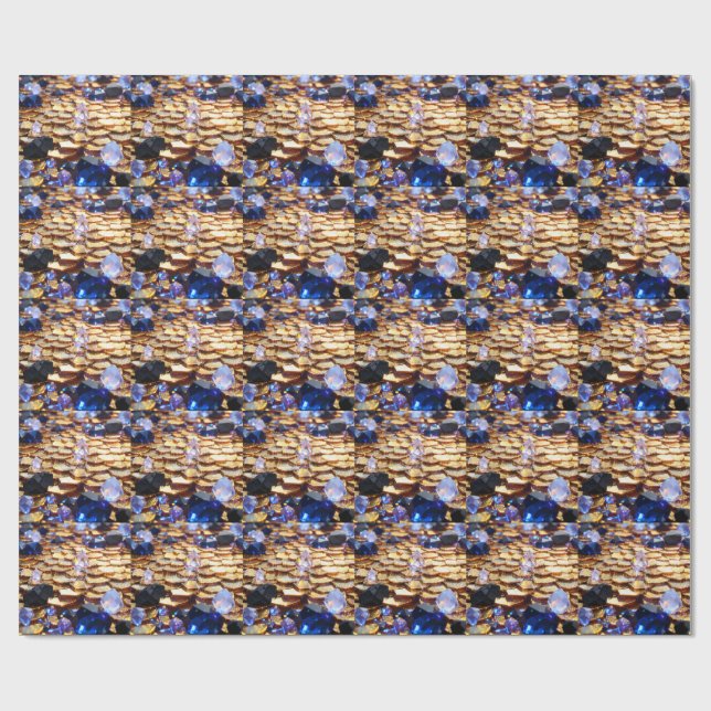 Luxury Fantasy Gemstone Abstract  Wrapping Paper (Flat)