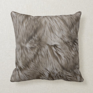 Luxury Faux Fur Print Beige Tan Mink Animal Hair Cushion