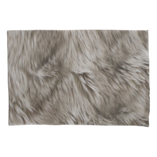 Luxury Faux Fur Print Beige Tan  Mink Animal Hair  Pillowcase