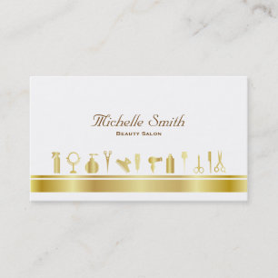 Luxury Faux Gold Cosmetics Beauty Salon Business Card