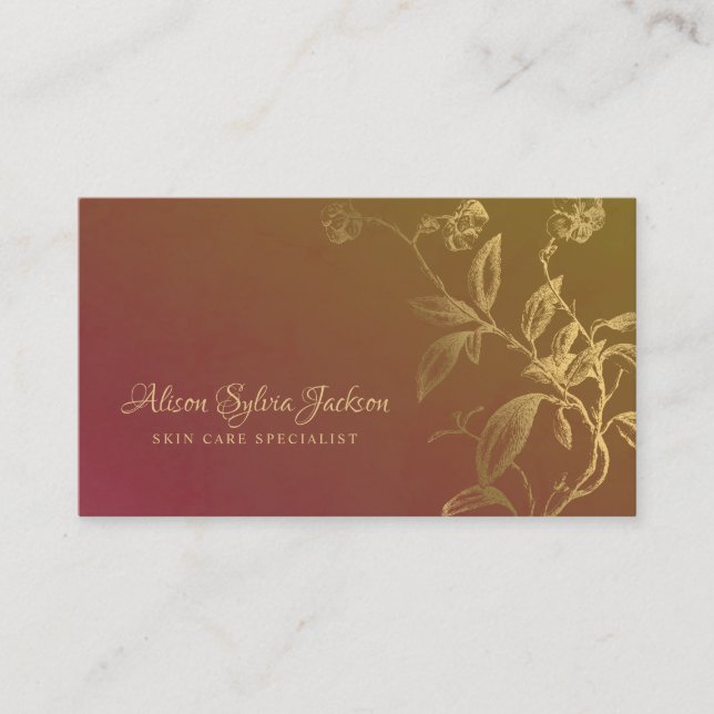 Luxury faux gold foil terracotta elegant business card (Front)