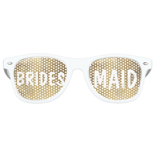 Luxury faux gold leaf Bridesmaid Retro Sunglasses (Front)