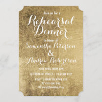 Luxury faux gold leaf rehearsal dinner