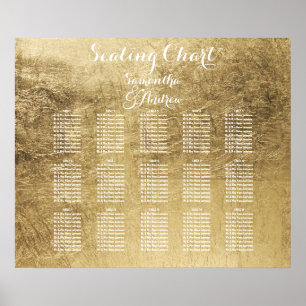 Luxury faux gold leaf table seating chart
