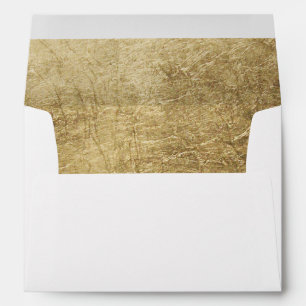 Luxury faux gold leaf wedding envelopes