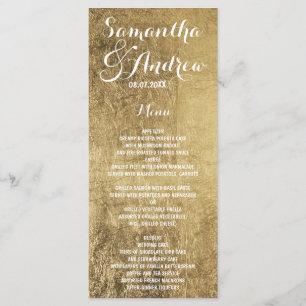 Luxury faux gold leaf wedding menu