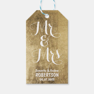 Luxury faux gold leaf wedding Thank you Gift Tags