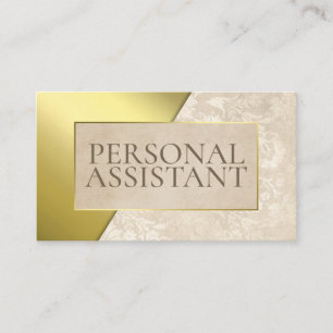 Luxury FAUX Gold Vintage Casual Personal Assistant Business Card