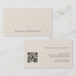 Luxury Faux Leather Certified Accountant QR Code Business Card