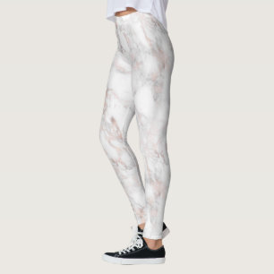Luxury Faux Rose-Gold Marble Leggings
