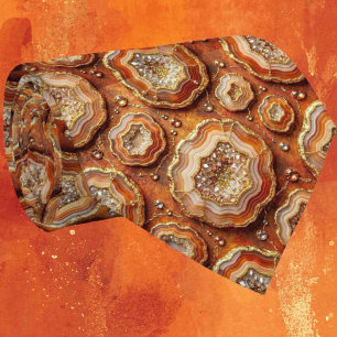 Luxury Faux Silk Rust + Gold Geode Neck Tie