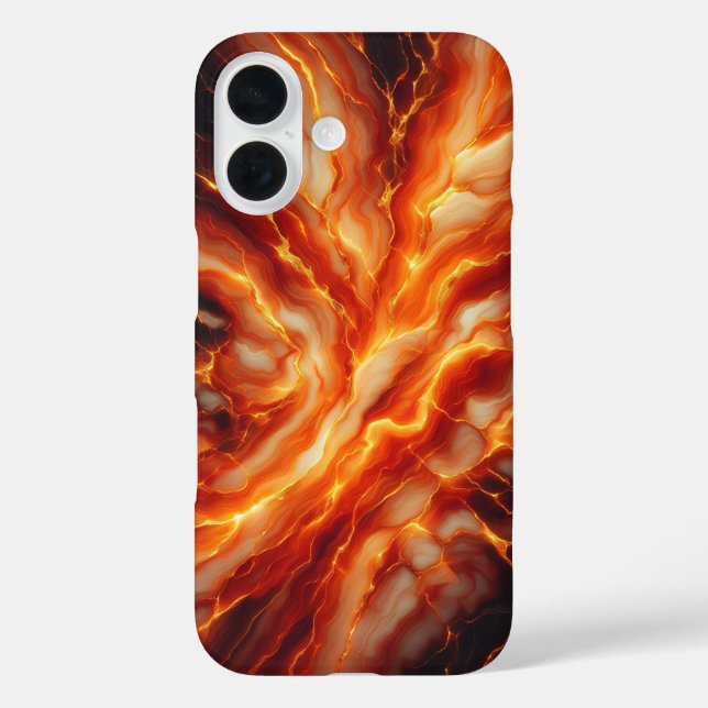 Luxury Fiery Molten Lava Phone Case Glowing Orange (Back)
