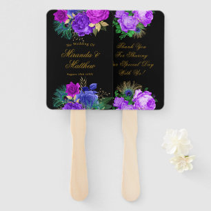 Luxury Fiesta  Peacock Gold Wedding Thank You Hand Fan