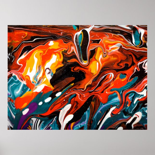 Luxury Fliud Art Abstract Trendy colourful backgro Poster (Front)