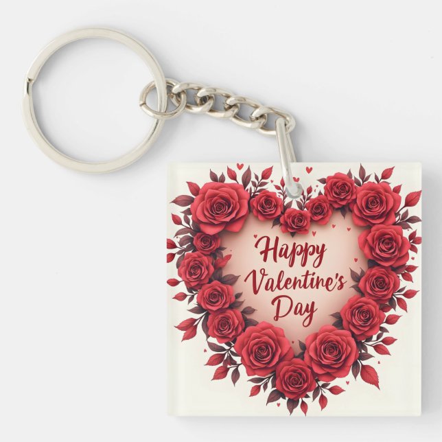 Luxury Floral Beautiful Love Modern Collection Key Ring (Front)